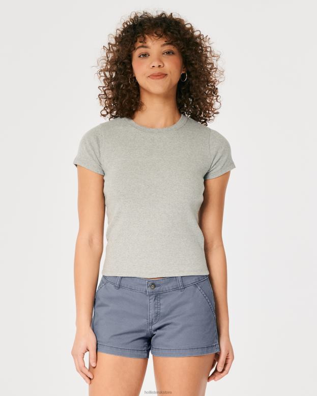 Bottoms Hollister Women Low-Rise Twill Chino Shorts 3\\ 48820478 Blue